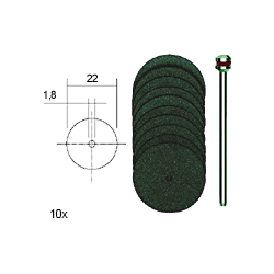 Disques à tronçonner en corindon Ø 22 mm, 10 pièces