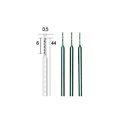 Foret en acier wolfram-vanadium ¯ 0,5 mm, 3 pices