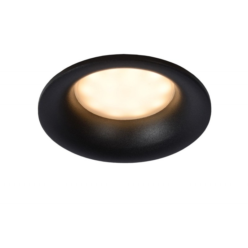 Lucide ZIVA - Spot encastrable Salle de bains - Ø 8.5 cm - 1xGU10 - IP44 -  Noir