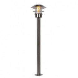 Lucide ZICO - Lanterne / lampadaire exterieur Extérieur - Ø 21.8 cm - 1xE27 - IP44 - Chrome Dépoli