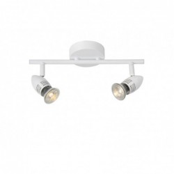 Lucide CARO-LED - Spot plafond - LED - GU10 - 2x5W 2700K - Blanc