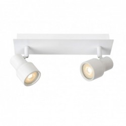 Lucide SIRENE-LED - Spot plafond Salle de bains - ¯ 10 cm - LED Dim. - GU10 - 2x5W 3000K - IP44 -...