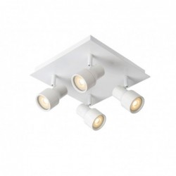 Lucide SIRENE-LED - Spot plafond Salle de bains - ¯ 10 cm - LED Dim. - GU10 - 4x5W 3000K - IP44 -...