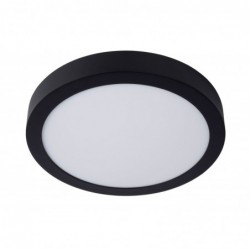 Plafonnier salle de bain LED rond BRICE (D12cm) en aluminium noir