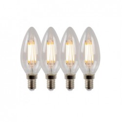 Lucide LED BULB - Ampoule filament - ¯ 3,5 cm - LED Dim. - E14 - 4x4W 2700K - Transparent -...