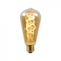 Lucide ST64 - Ampoule filament - Ø 6.4 cm - LED Dim. - E27 - 1x4.9W 2200K - Ambre