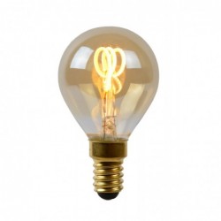 Lucide P45 - Ampoule filament - Ø 4.5 cm - LED Dim. - E14 - 1x3W 2200K - Ambre