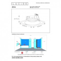 Lucide ZIVA - Spot encastrable Salle de bains - 1xGU10 - IP44 - Noir