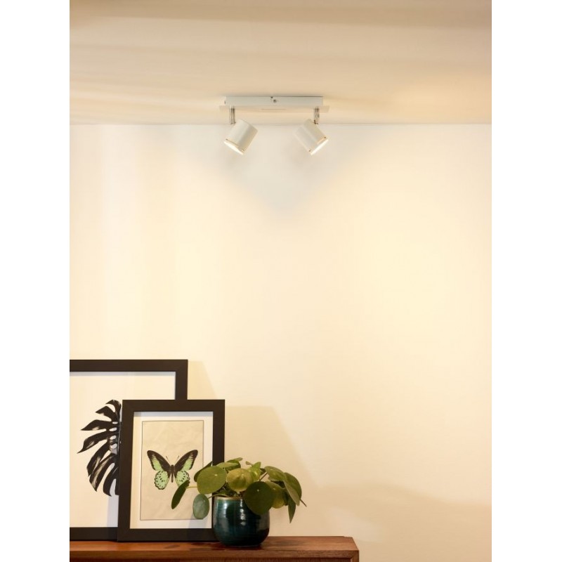 Lucide RILOU Deckenstrahler – 2x5W LED, Dimmbar, 3000K Warmweiß, GU10, Dreh- Und Kippbar, Weiß