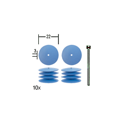 Polissoirs élastiques en silicone en forme de lentille Ø 22 mm, 10 pièces