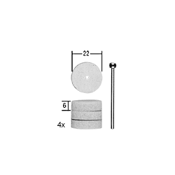 Polissoirs élastiques disques Ø 22 mm, 4 pièces