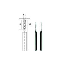 Forets micro en métal dur Ø 1,0 mm, par 2