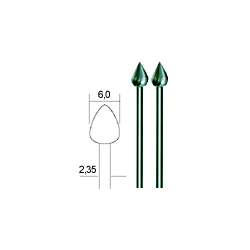 Fraise embout en acier wolfram-vanadium flamme Ø 6mm, par 2